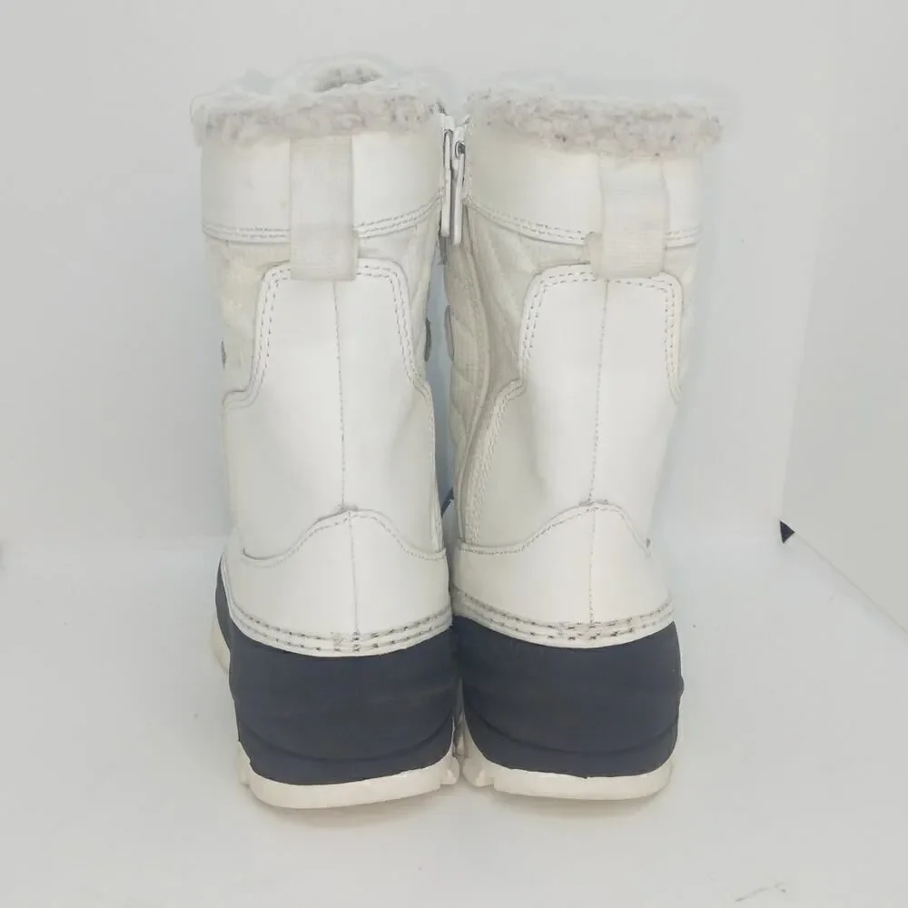 Target Thermolite Girls Pre-owned White & Gray w/Zipper Winter Boots - sz. 13